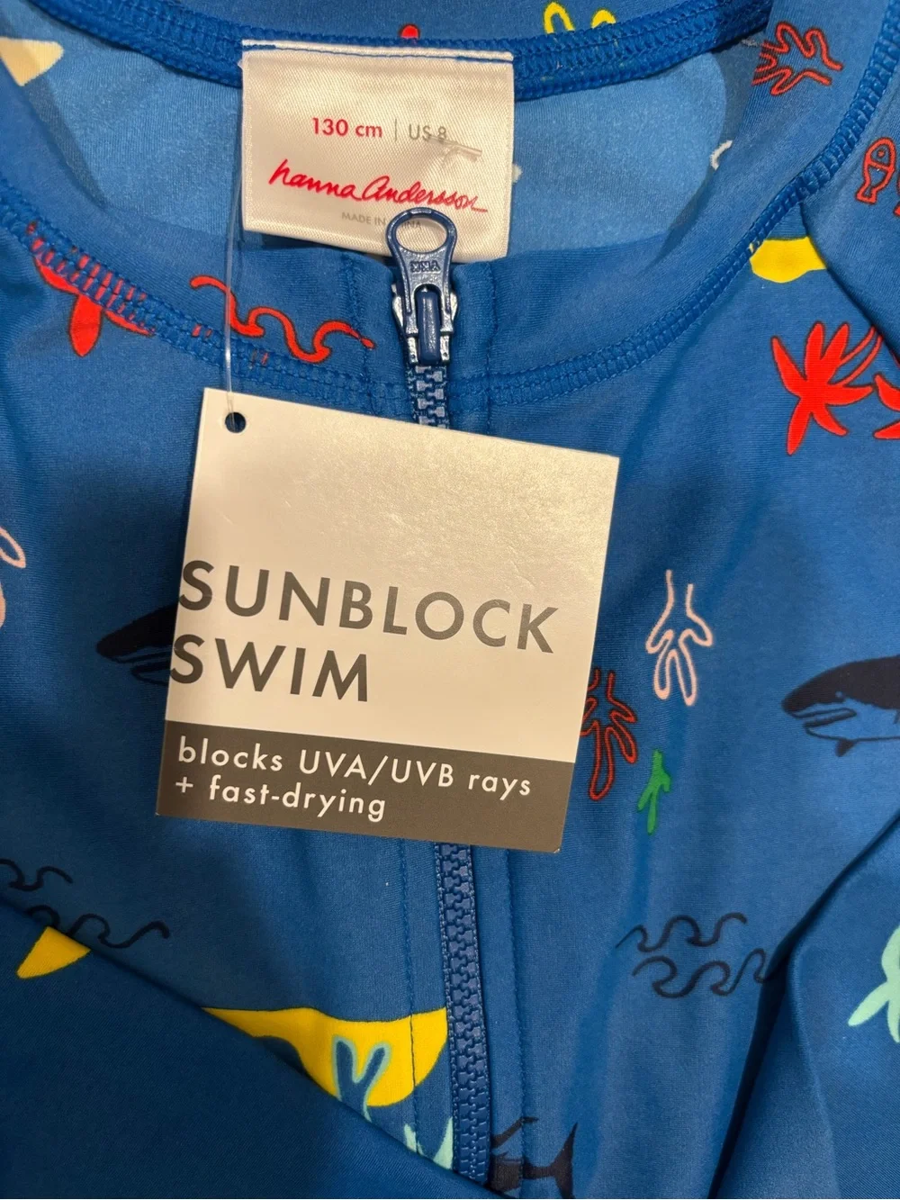 New—Hanna Anderson Sunblock swim Size 8/130cm